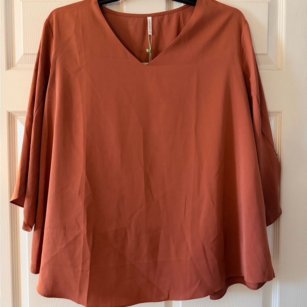 Elegant V-Neck Mauve Blouse
